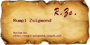 Rumpl Zsigmond névjegykártya